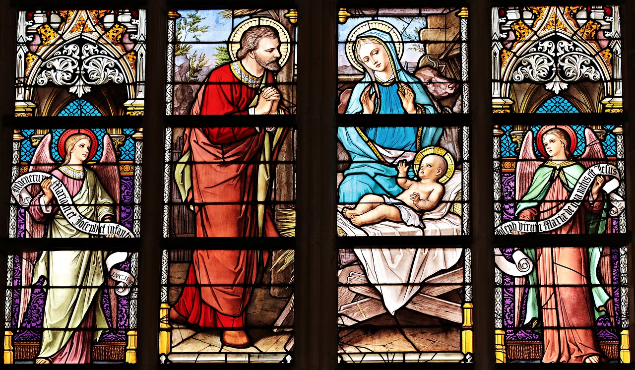 Aged Stained Glass at Local Church